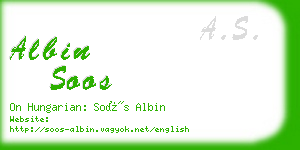 albin soos business card